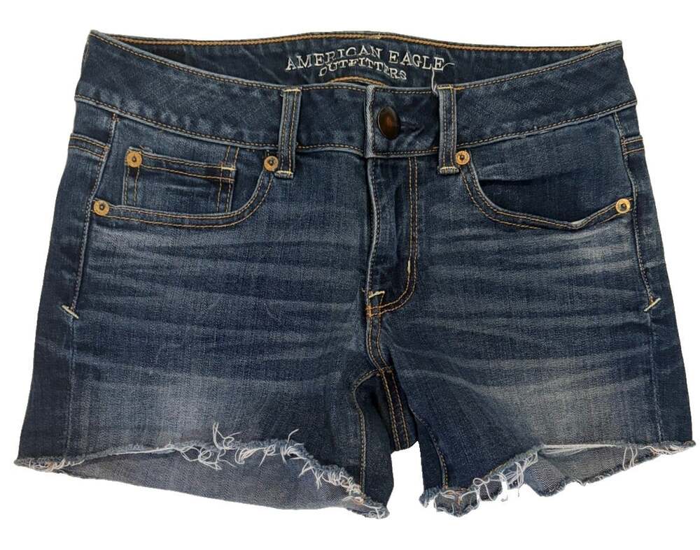 American Eagle Denim Shorts Women’s 2 Blue Dark Wash Shortie